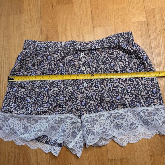 Anthropologie Victoriana Lace-Trim Shorts Multi M EUC Coquette Boudoir Boho Chic - Picture 6 of 16
